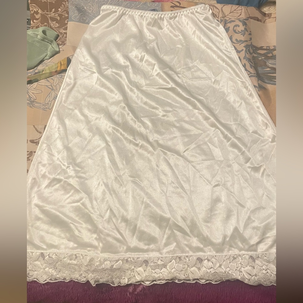 Chic White Lace-Accented Slip